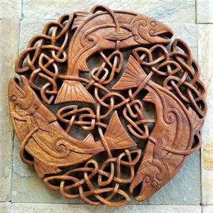 Celtic Salmon of Knowledge Wood Carving
