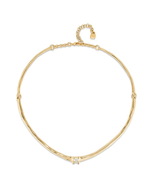 Cosmos Gold Necklace - White Stone