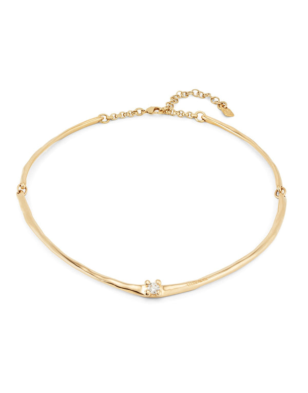 Cosmos Gold Necklace - White Stone