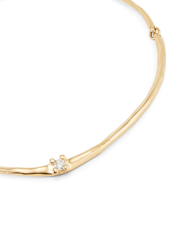 Cosmos Gold Necklace - White Stone