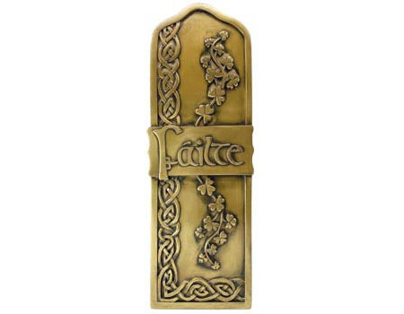 Failte w/ Shamrocks Bronze Wall Art