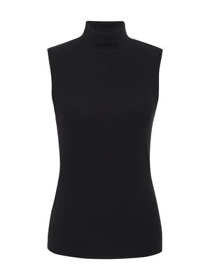 Essential Sleeveless Mock Neck - Black