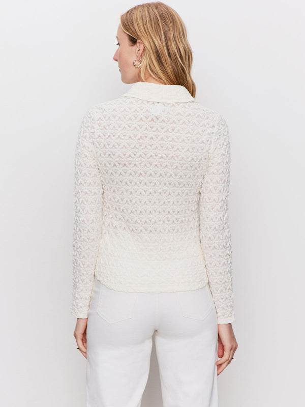 Dream Girl Lace Button Up - Chalk