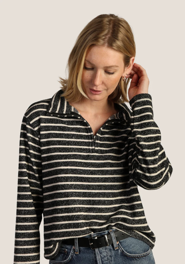 Brix Striped 1/4 Zip Pullover