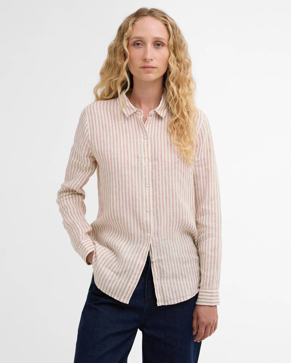 Barbour Marine Relaxed Long-Sleeved Shirt - Pink Stripe
