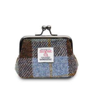 The Coin Purse - Chestnut & Blue Tartan