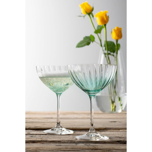 Erne Saucer Champagne Glass Set of 2 - Aqua
