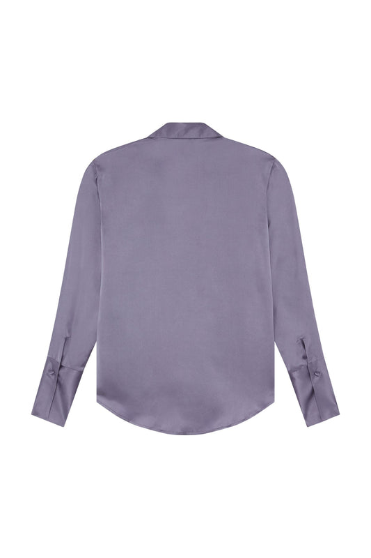 Daria French Cuff Silk Blouse - Lavender