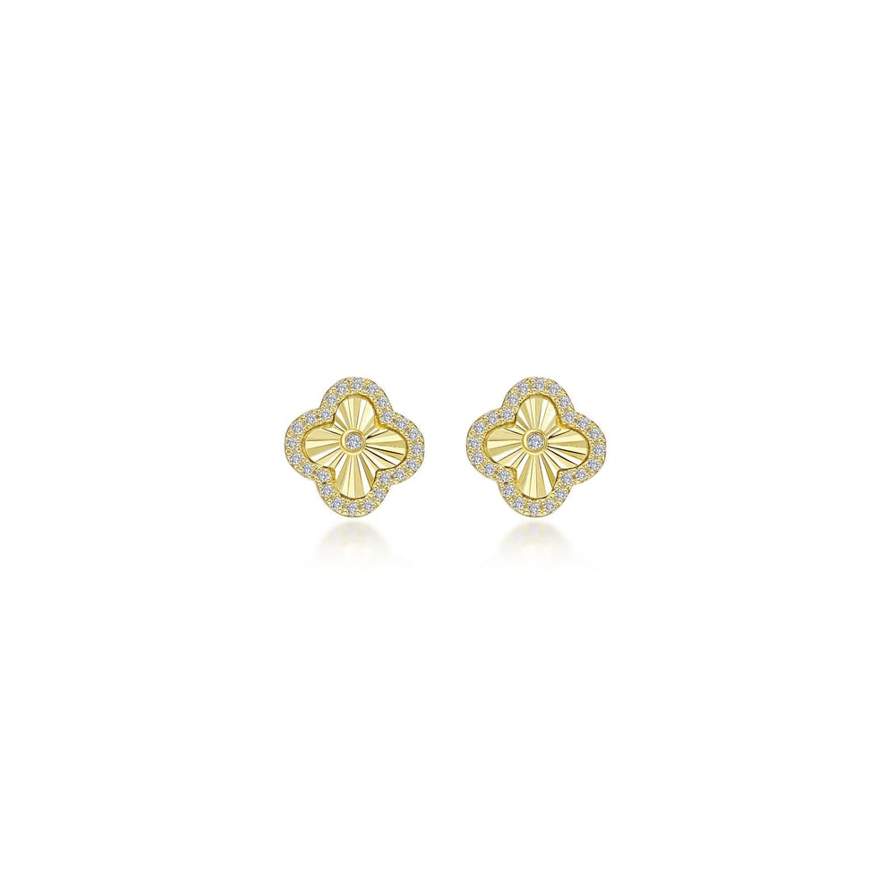 Glittering Clover Stud Earrings
