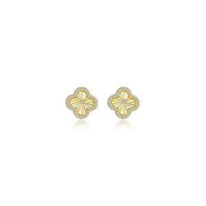 Glittering Clover Stud Earrings