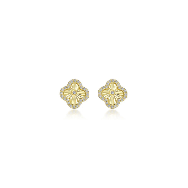 Glittering Clover Stud Earrings