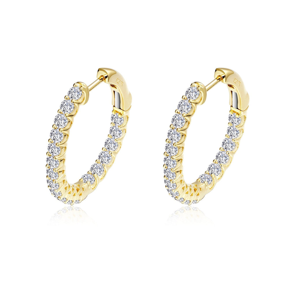 36 Stone 1.8 CTW Gold  Hoop Earrings