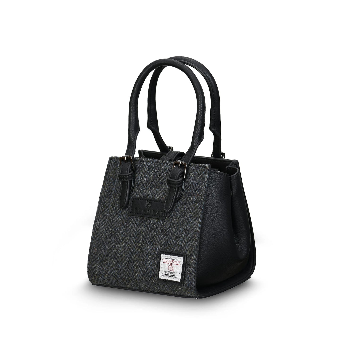 The Mini Callie Tote - Black & Grey Herringbone