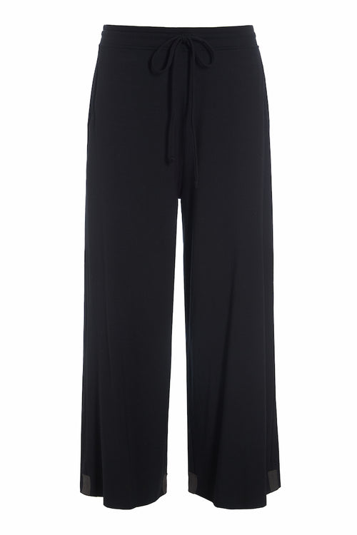 Drawstring Wide Leg Trouser - Black