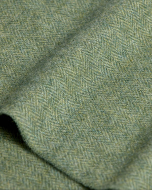 Foxford Green Herringbone Lambswool Scarf