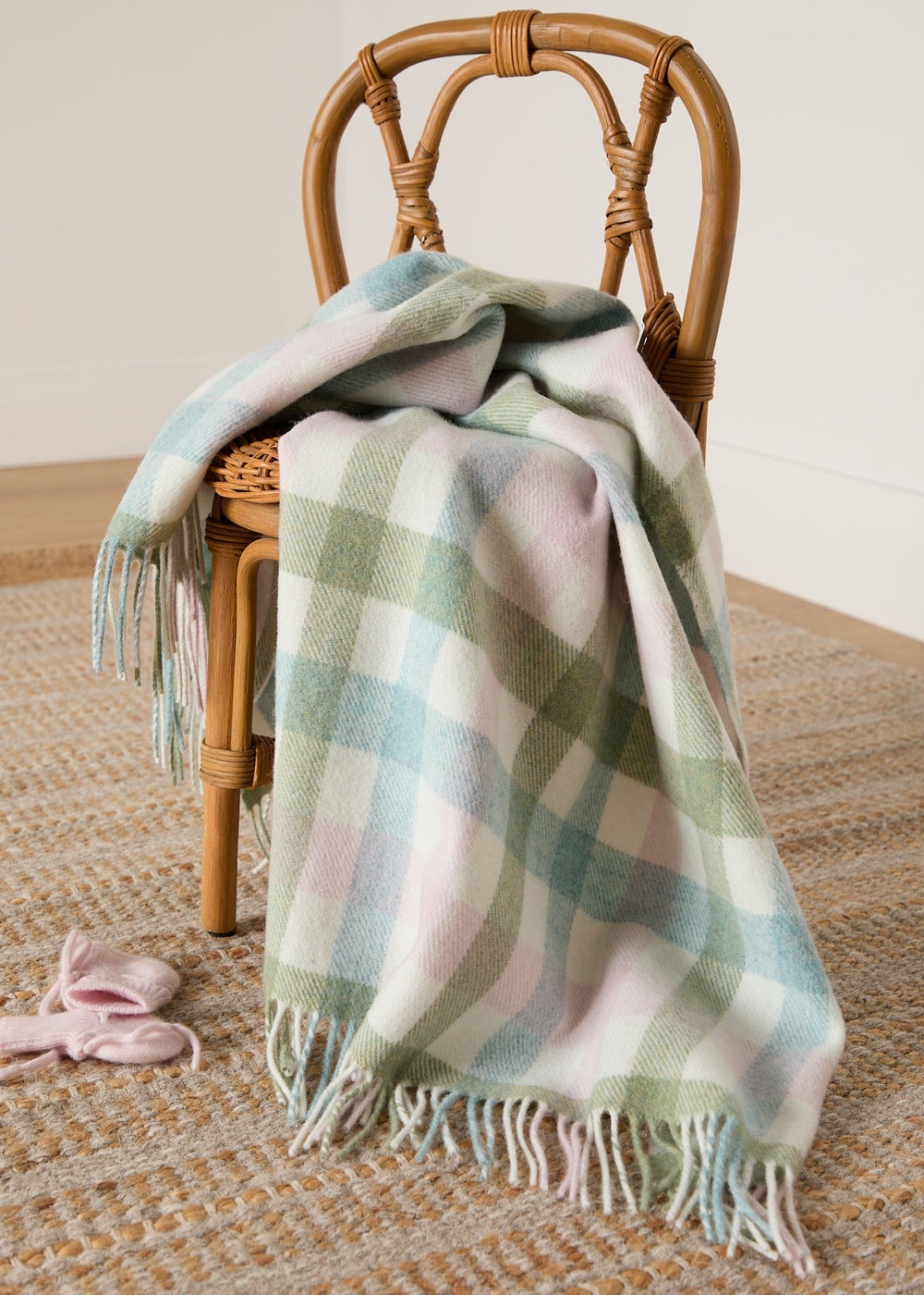 Foxford Pastel Check Baby Blanket