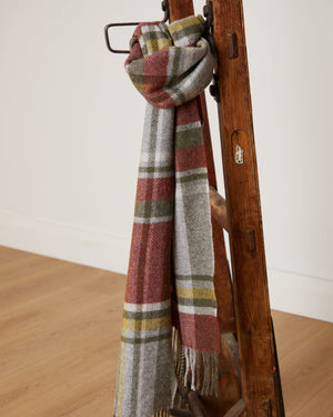 Foxford Rust Tartan Lambswool Scarf