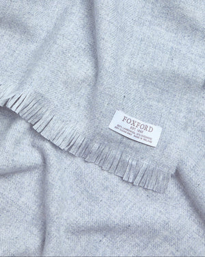 Foxford Pearl Grey Fine Wool Cashmere Blend Scarf