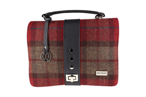 Fiona Irish Tweed Purse - Red & Brown Plaid
