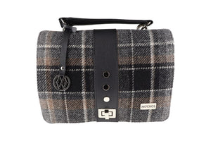 Fiona Irish Tweed Purse - Black & Grey Plaid