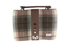 Fiona Irish Tweed Purse - Green, Brown & Cream Plaid