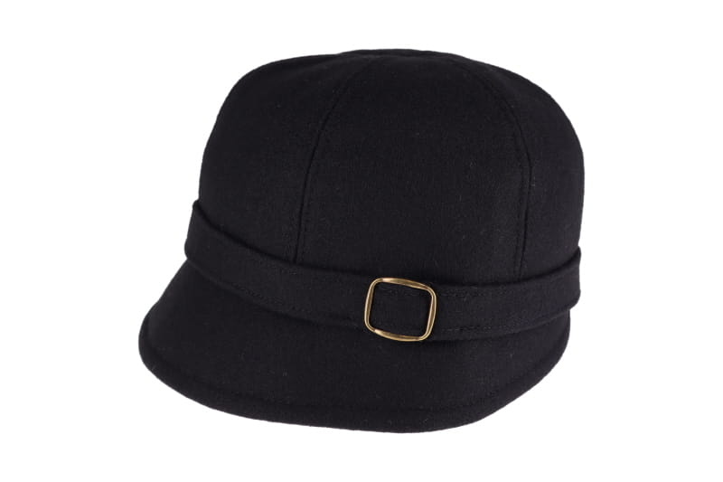 Ladies Tweed Flapper Hat - Solid Black