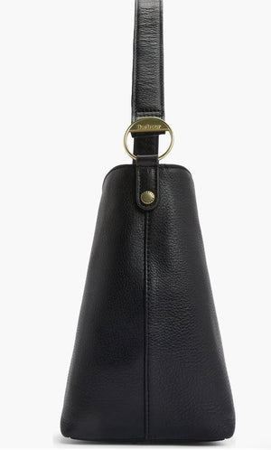 Barbour Cedar Leather Bucket Bag - Black