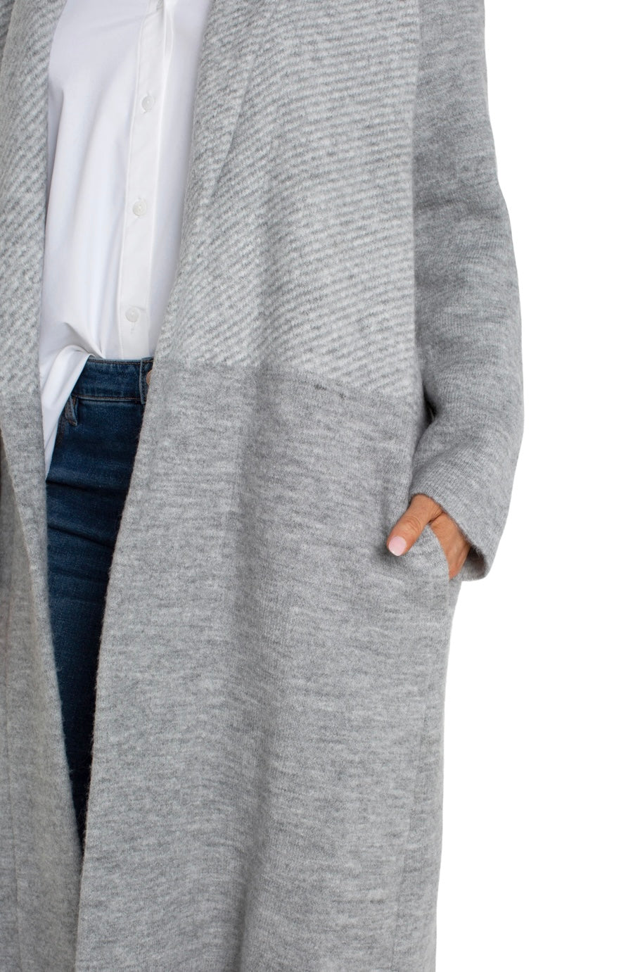 Long Sleeve Open Front Shawl Sweater Duster