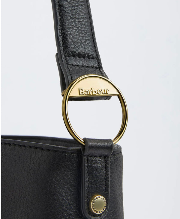 Barbour Cedar Leather Bucket Bag - Black