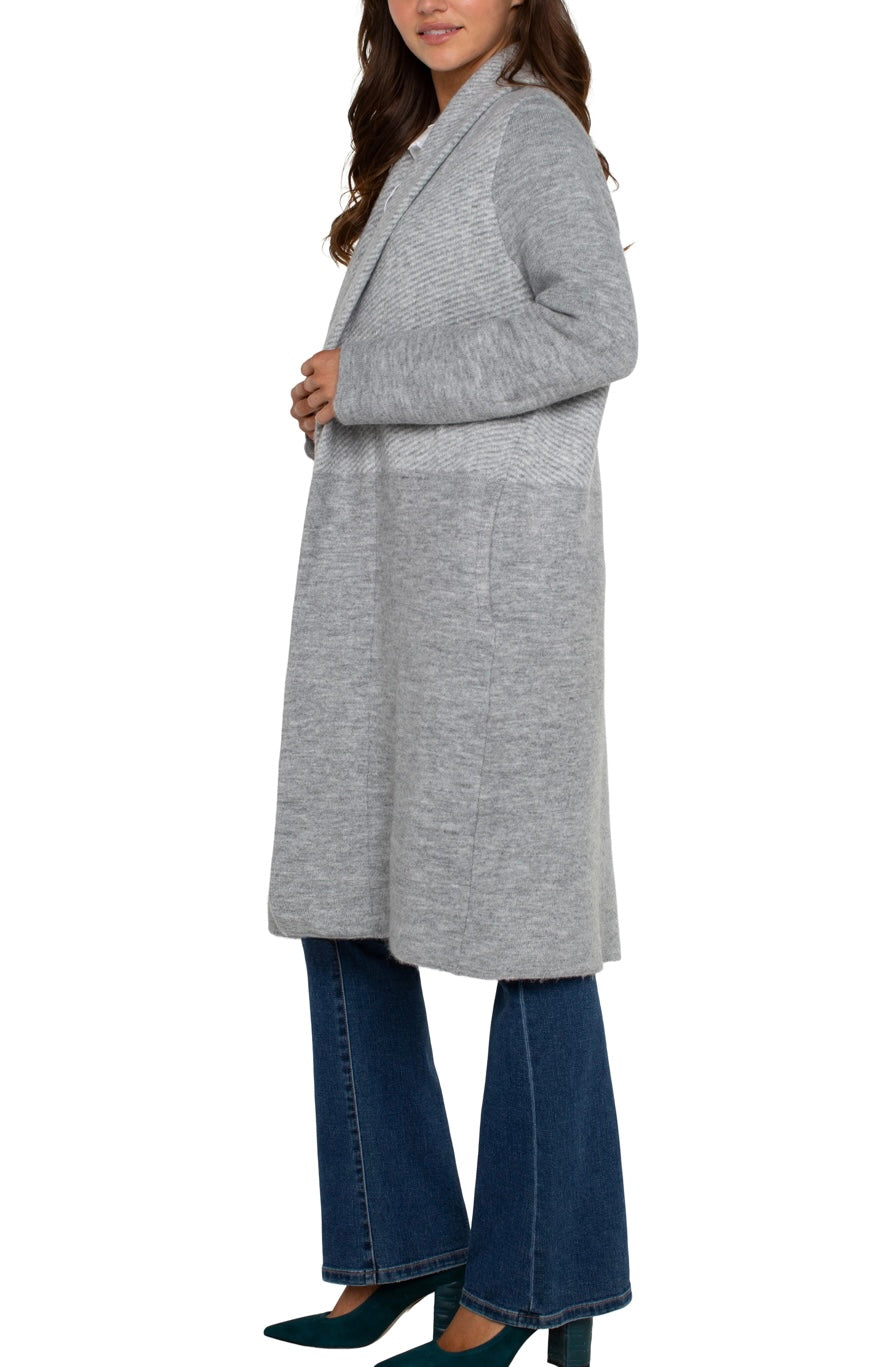 Long Sleeve Open Front Shawl Sweater Duster