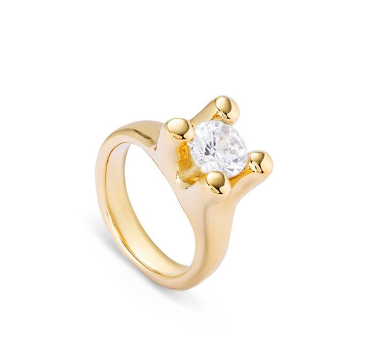 Anima 18K Gold-Plated Ring - Cubic Zirconia 21