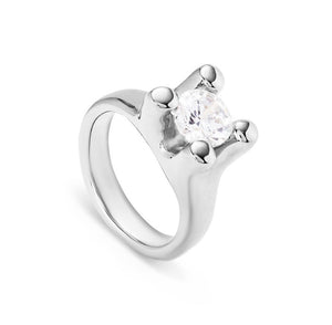 Anima Sterling Silver Ring - White Crystal 15