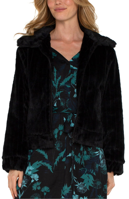 Short Zip Fur Jacket