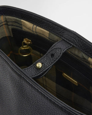 Barbour Cedar Leather Bucket Bag - Black