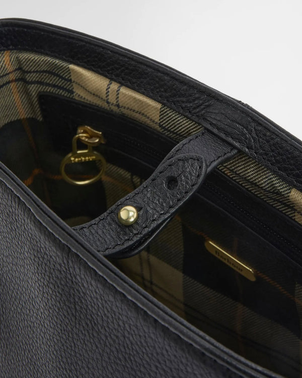 Barbour Cedar Leather Bucket Bag - Black