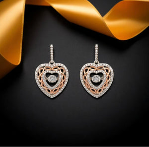 Silver Earrings Dancing Celtic Knot Heart