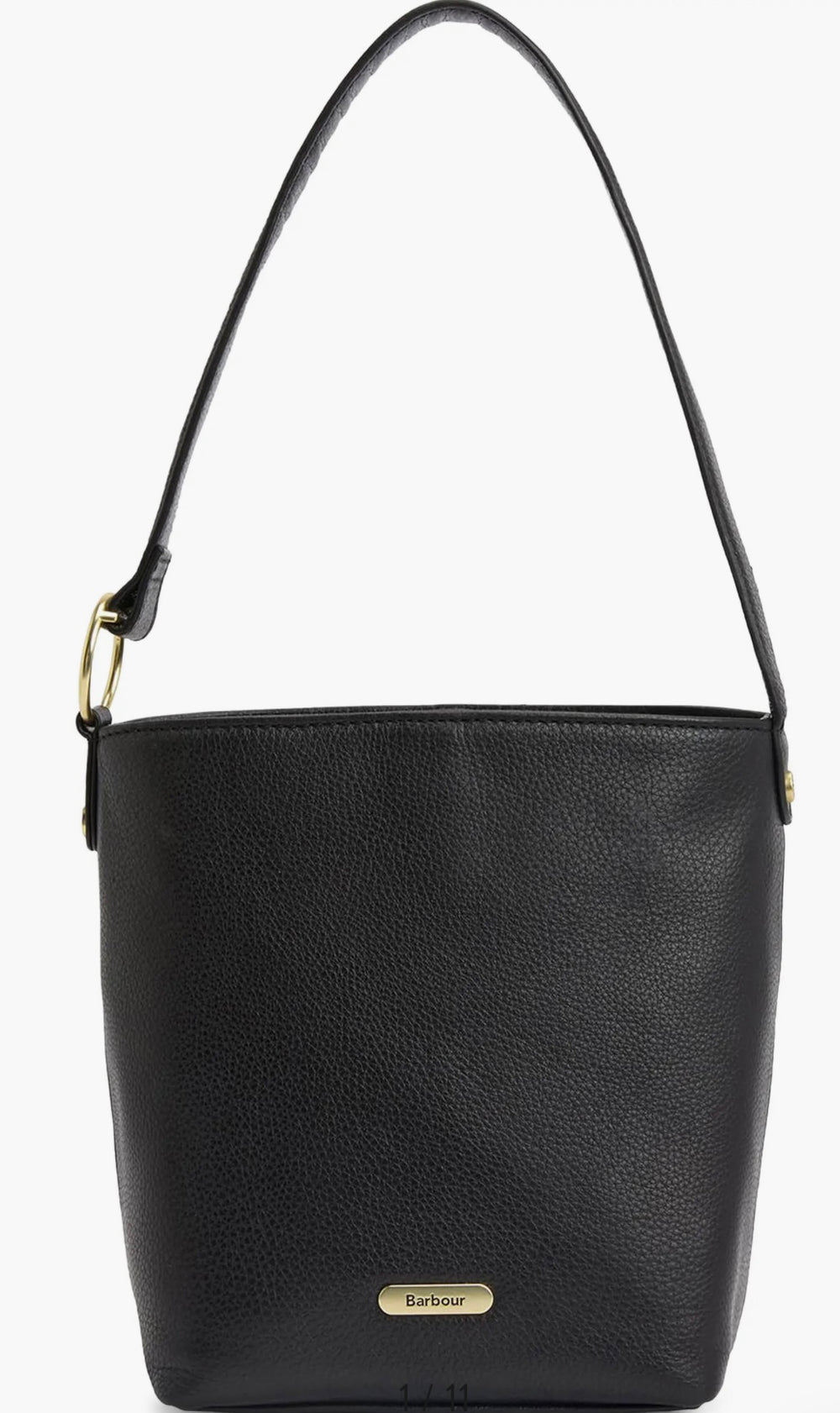 Barbour Cedar Leather Bucket Bag - Black