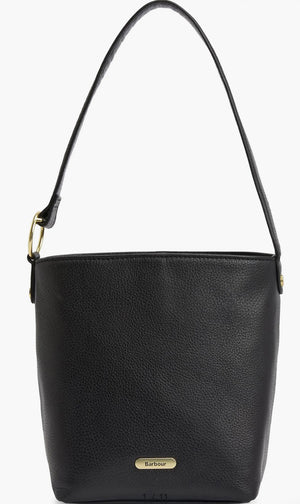 Barbour Cedar Leather Bucket Bag - Black