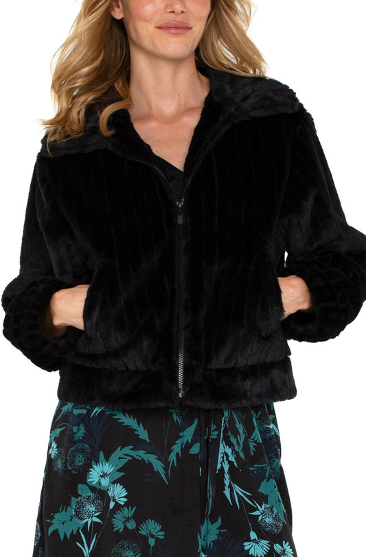 Short Zip Fur Jacket