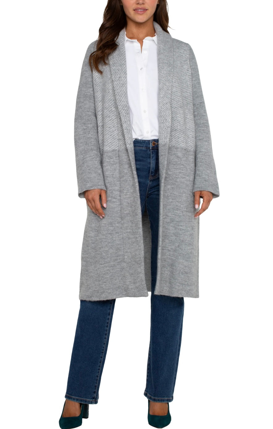 Long Sleeve Open Front Shawl Sweater Duster