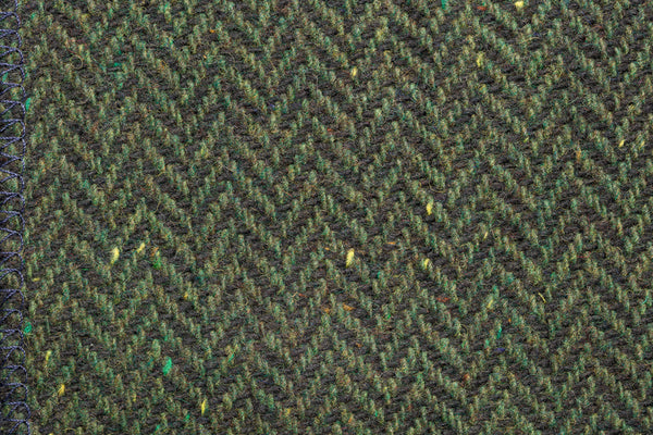 Tweed Poncho w/ Buttons - Green Herringbone