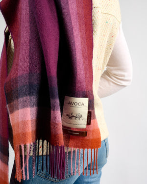Plum & Strawberry Gradient 100% Cashmere Scarf