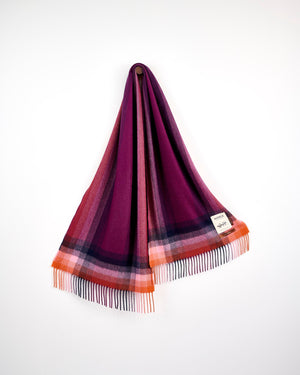 Plum & Strawberry Gradient 100% Cashmere Scarf