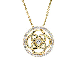 14kt Gold Vermeil Celtic Knot w/ White Sapphire Necklace