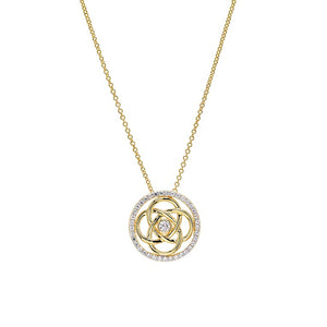 14kt Gold Vermeil Celtic Knot w/ White Sapphire Necklace