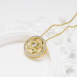 14kt Gold Vermeil Celtic Knot w/ White Sapphire Necklace