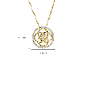 14kt Gold Vermeil Celtic Knot w/ White Sapphire Necklace