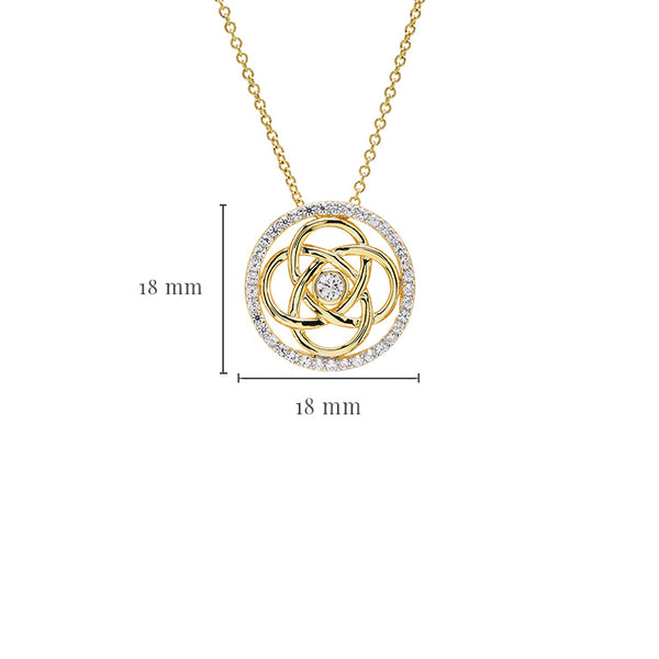 14kt Gold Vermeil Celtic Knot w/ White Sapphire Necklace