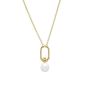 14kt Gold Vermeil Claddagh Pearl Necklace