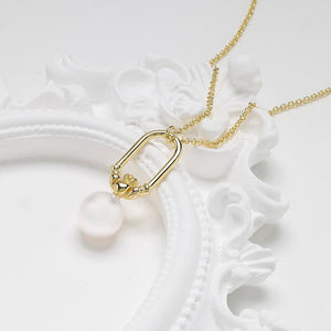 14kt Gold Vermeil Claddagh Pearl Necklace